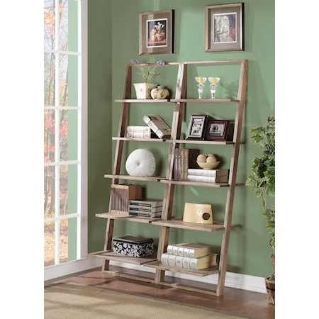 Leaning Bookcase Set